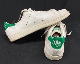 Vintage Adidas Stan Smith Green and White Tennis Shoes 