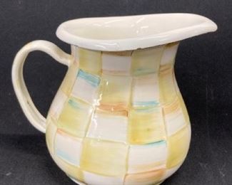 Mackenzie Check Enamel tin pitcher small