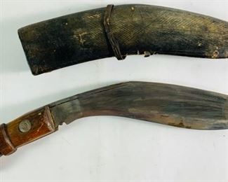 Vintage WW2 Gurkha Indian Military Issue 1940s Khukuri 11 Inch Bent Blade 