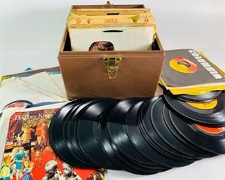 About 80 Vintage Punk, Rock, Pop, and More 45 RPM Vinyl Records - Little River Band, Chilliwack, The Human League, Night Ranger, Rick Springfield, Daryl Hall and John Oates, Olivia Newton-John, Bruce Springstein, Go-Gos, Michael Sembello, Prince, Billy Joel, Lionel Richie, Journey, Stray Cats, Chicago, Frankie Avalon, Marty Robbins, The McGuire Sisters, and More, 