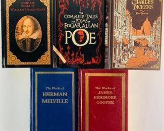 The Works Of Charles Dickens, Edgar Allan Poe, William Shakespeare, James Fenimore Cooper, and Herman Melville - 2010 Charles Dickens-Five Novels Published by Barnes and Nobles, 1994 The Complete Works of William Shakespeare Published by Barnes and Nobles, 2007 The Complete Tales and Poems of Edgar Allan Poe Published by Barnes and Nobles, and Longmeadow Press The Works of Herman Melville and James Fenimore Cooper 