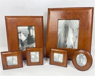 Set of Leather Picture Frames 