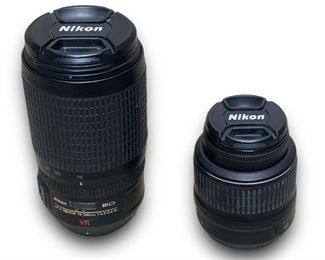 x2 Nikon Camera Lenses Including: A Nikon AF-S VR Zoom-Nikkor 70-300mm F/4.5-5.6G and a Nikon AF-S DX Zoom Nikkor 18-55mm f/3.5-5.6G