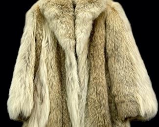 Saks-Jandel Fancy Authentic Real Fur Coat In Excellent Overall Preowned Condition
