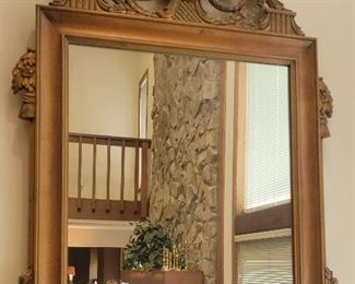 Large Hand Carved Fruitwood Mirror