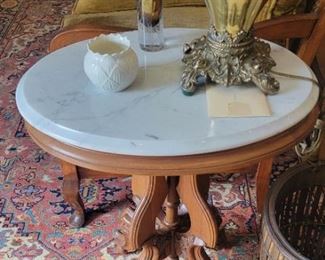 outstanding Marble Top Oval Side Table