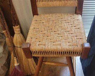 Vintage Straw Rope Bar Stool