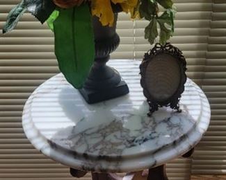 Small Round Marble Top Side Table