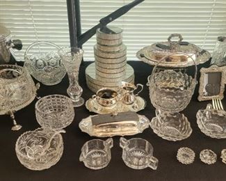 Misc. Silver Plate and Crystal and Cut Glass