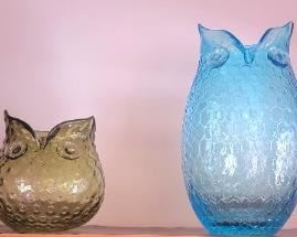 Glass Owl Vases