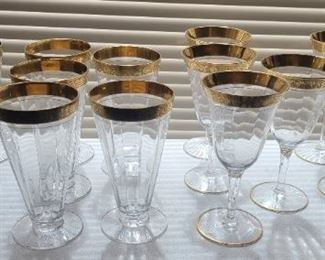 Lenox Tuxedo Gold Rim Crystal Stemware