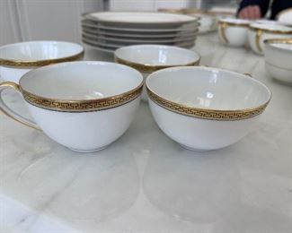 10 plates 6-1/4",  6 plates 9" 5 dishes 5", 4 demi tasse cups, 10 demitasse saucers, Bohemian veg. Platter,9 double handle soup bowls.18 saucers.  10 demitasse plates 