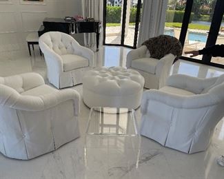Selling 4 white upholstered chairs