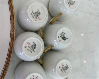 bohemia  named Cecil made in Czechoslovakia  6 demi tasse cups  6 cups demitasse