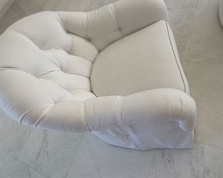 white upholstered chair