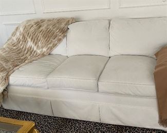 three piece white couch