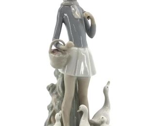 Lladró Porcelain "Girl with Umbrella & Geese"
