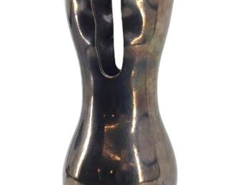 Signed Kraus Ceramic Silver Plated Vase
