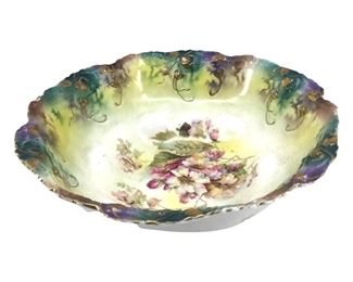 RS Prussia Rose Design Porcelain Bowl
