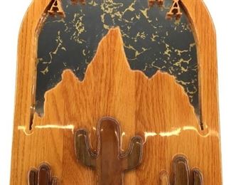 Vintage Wooden Arizona Framed Mirror
