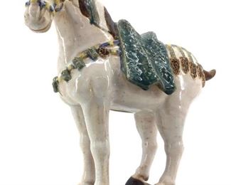 Ceramic Stamped Chinese Horse Sculpture

