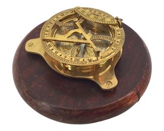 Antique West London Brass Sundial Compass
