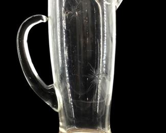 Art Glass Pitcher with a Silver Base
