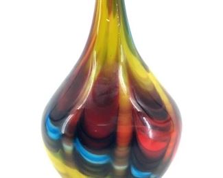 Multicolored Art Glass Heavy Duty Vase
