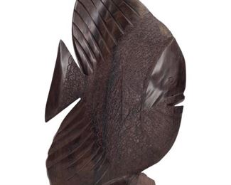 Vintage Carved Wooden Fish Art Sculpture
