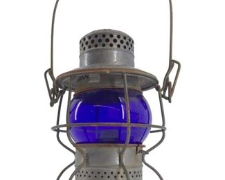 Kero Cobalt Blue Globe Railroad Lantern
