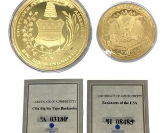 2pc Limited 24K Gold Layered American Mint Coins

