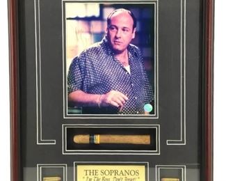 Signed James Gandolfini Framed The Sopranos Photo

