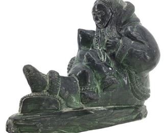 A Wolf Original Eskimo Nursing Mother Sculpture
