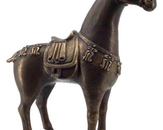 Vintage Chinese Oriental Brass Horse Sculpture
