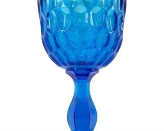 Mid Century Blue Fenton Thumbprint Glass
