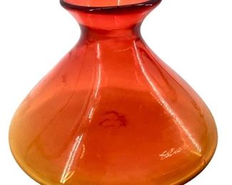 Vintage Wide Amberina Glass Vase
