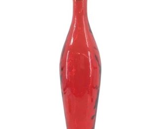 Tall Red Lidded Glass Jar
