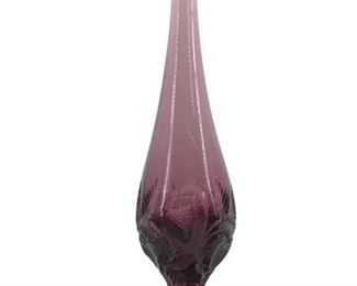 Unique Amethyst Fenton Swung Glass Vase
