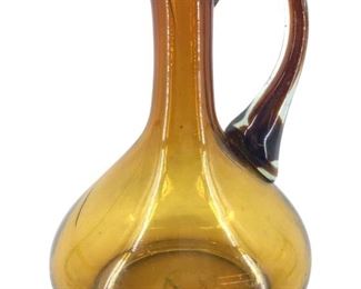 Vintage Amber Art Glass Pitcher
