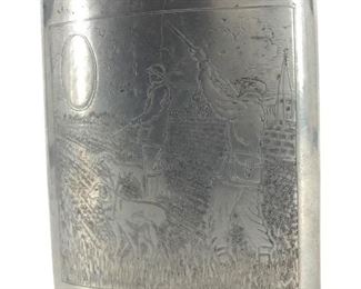 Antique Sheffield Pewter Whiskey Flask
