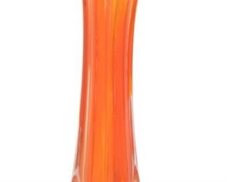 Orange Art Glass Swung Vase

