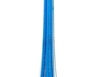 Vintage Blue Art Single Stem Glass
