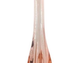 Vintage Pale Pink Swung Art Glass Vase
