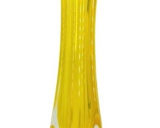Vibrant Yellow Swung Art Glass Vase
