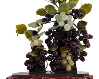 Asian Jade Grape Vine Art Sculpture
