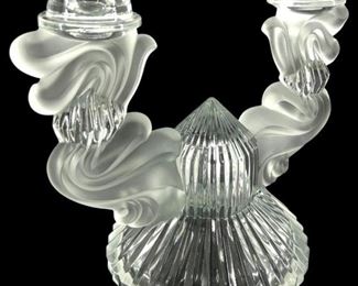 Vintage Bohemia Glass Double Armed Candelabra
