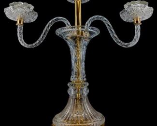 Vintage Crystal and Brass Candelabra
