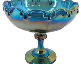 Vintage Carnival Glass Pedestal Bowl
