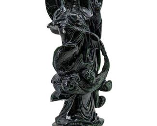 Carved Nephrite Jade Goddess Sculpture
