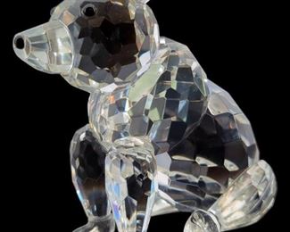 Irish Shannon Crystal Hand Cut Bear Sculpture
